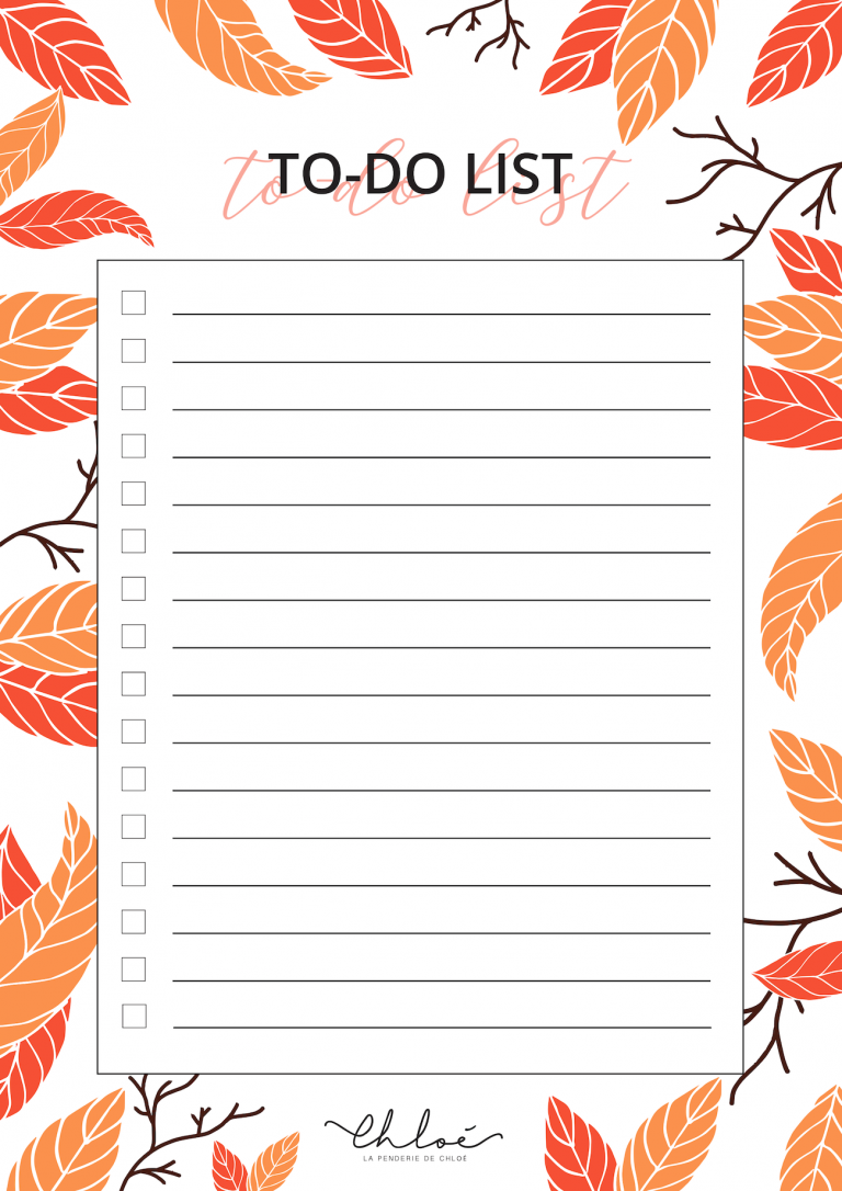 Listes Imprimer Pour S Organiser Blog Lifestyle La Penderie De Chlo