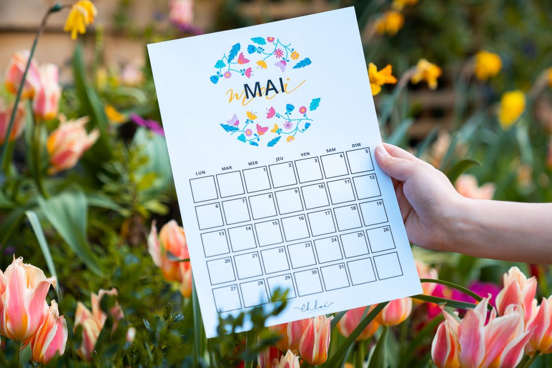 Calendrier Mai à Imprimer Printables La Penderie De Chloé 3822