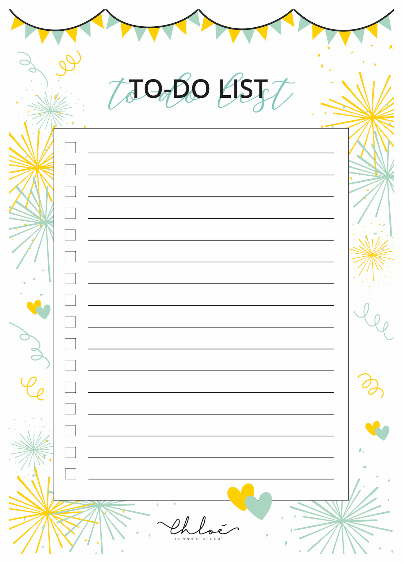 La liste des choses à faire – Things to do – A imprimer